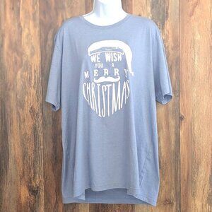 Bella Canvas Baby Blue Tee 2XL 'Wish You a Merry Christmas' Tee Tshirt